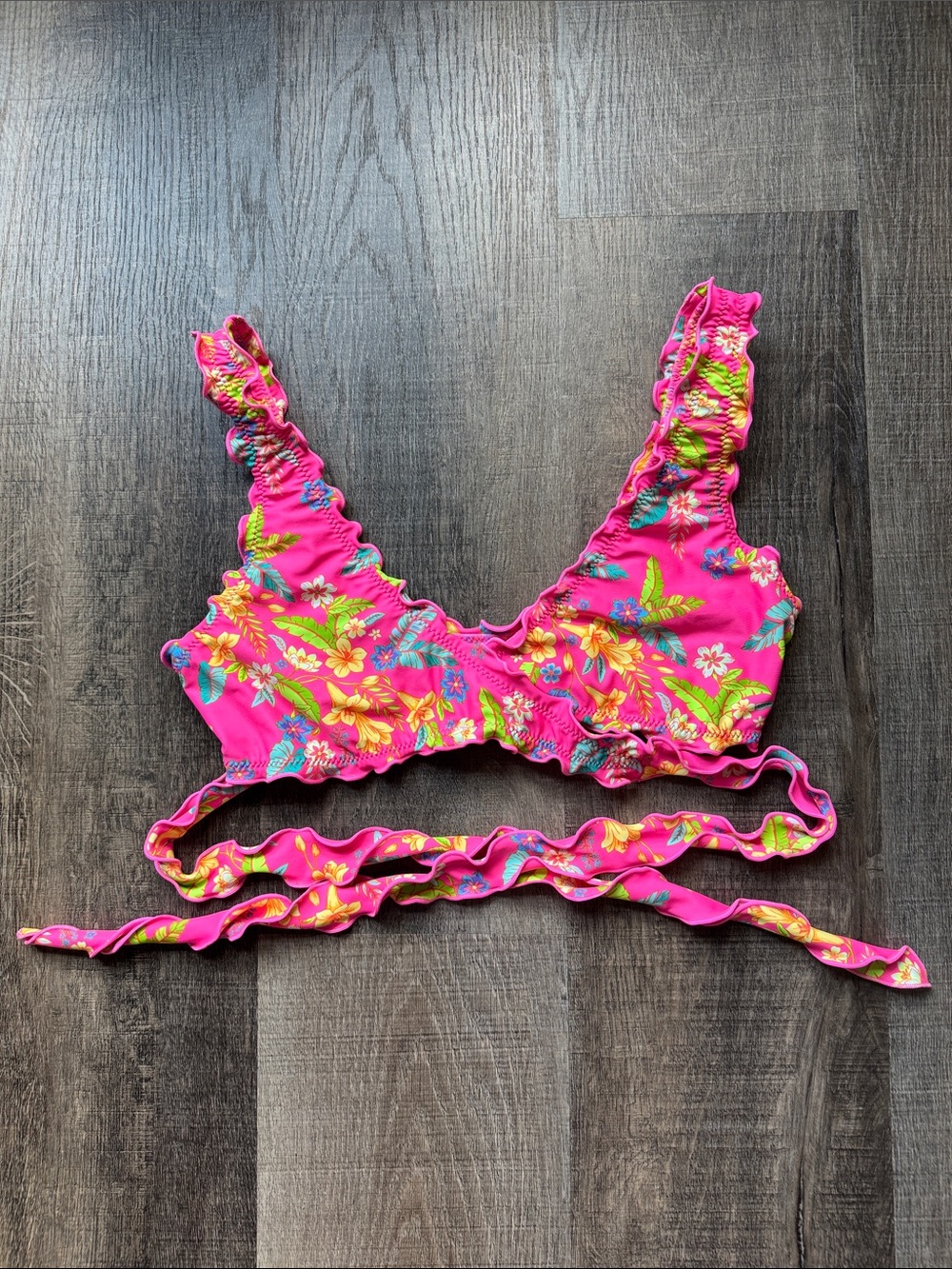 Kulani Kinis Lettuce Edge Wrap Bikini Top